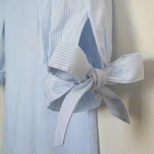 H&M Blue Stripped Tie Sleeve Cotton Summer Dress